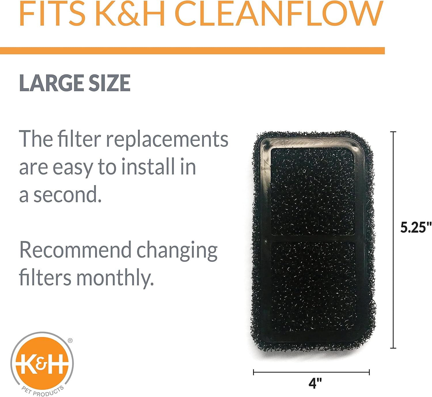 imageKampampH Pet Products CleanFlow Filtered Pet Water Bowl Replacement Filter Black Small 3 Count pack of 1Large 3 pack