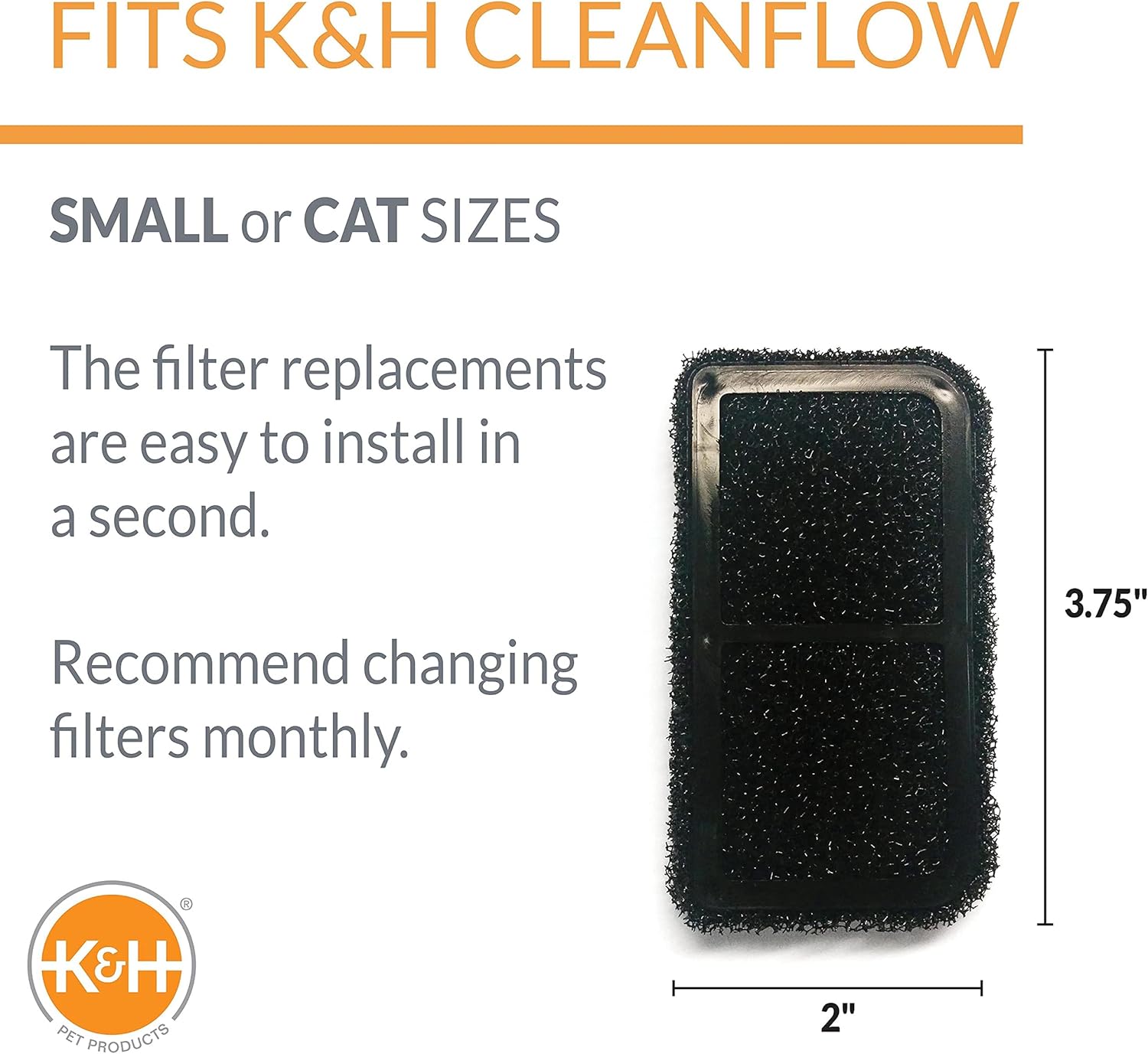 imageKampampH Pet Products CleanFlow Filtered Pet Water Bowl Replacement Filter Black Small 3 Count pack of 1Small 3 Count