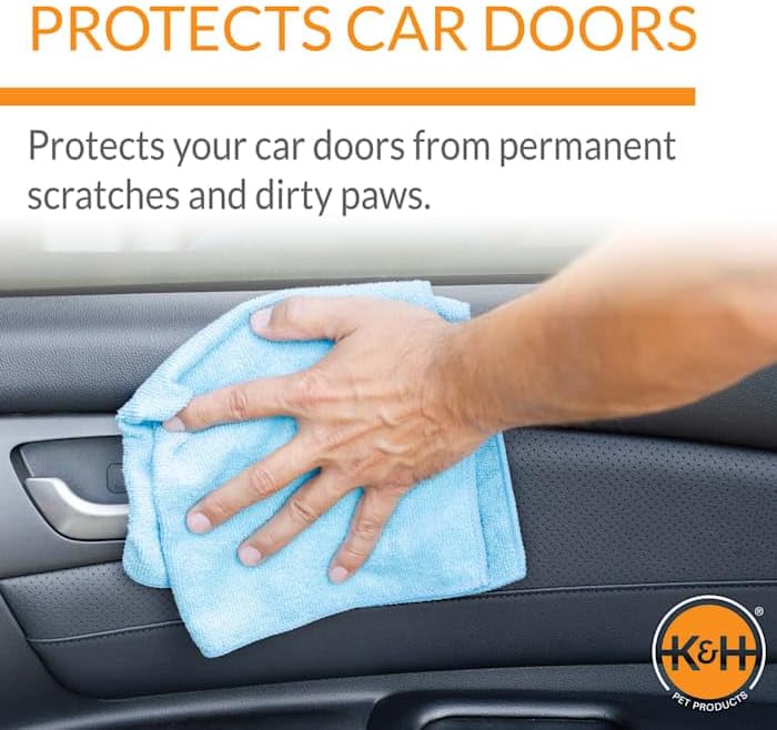 imageKampampH Pet Products Vehicle Door Protector Tan 2 Packs Interior Car Door Protector from Dog Scratching Sedan and SUV Pet Protector for Car Door ScratchesBlack