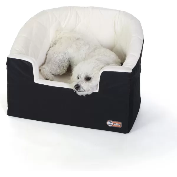 imageKampampH Pet Products Bucket Booster Dog Car Seat with Dog Seat Belt for Car Washable Small Dog Car Seat Sturdy Dog Booster Seats for Small Dogs Medium Dogs 2 Safety Leashes Small GrayCreamBlackCream