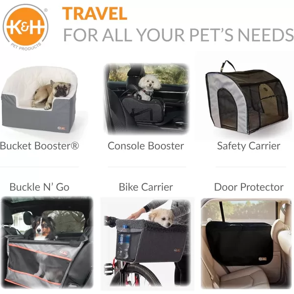 imageKampampH Pet Products Bucket Booster Dog Car Seat with Dog Seat Belt for Car Washable Small Dog Car Seat Sturdy Dog Booster Seats for Small Dogs Medium Dogs 2 Safety Leashes Small GrayCreamGrayCream
