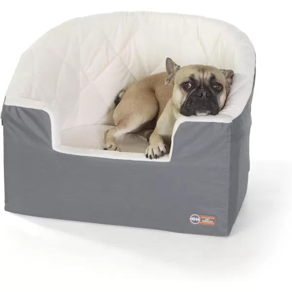 imageKampampH Pet Products Bucket Booster Dog Car Seat with Dog Seat Belt for Car Washable Small Dog Car Seat Sturdy Dog Booster Seats for Small Dogs Medium Dogs 2 Safety Leashes Small GrayCreamGrayCream