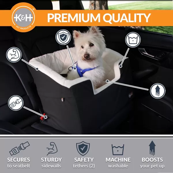 imageKampampH Pet Products Bucket Booster Dog Car Seat with Dog Seat Belt for Car Washable Small Dog Car Seat Sturdy Dog Booster Seats for Small Dogs Medium Dogs 2 Safety Leashes Small GrayCreamBlackCream