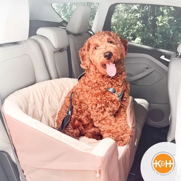 imageKampampH Pet Products Bucket Booster Dog Car Seat with Dog Seat Belt for Car Washable Small Dog Car Seat Sturdy Dog Booster Seats for Small Dogs Medium Dogs 2 Safety Leashes Small GrayCreamTanTan