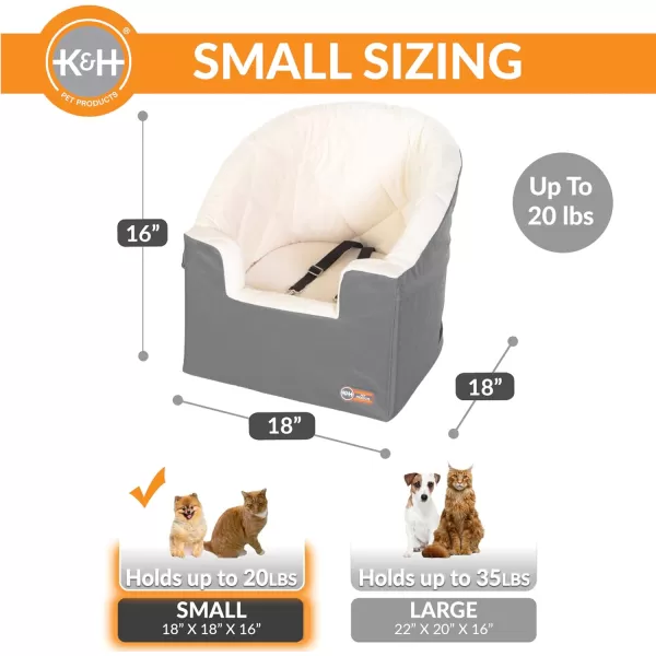 imageKampampH Pet Products Bucket Booster Dog Car Seat with Dog Seat Belt for Car Washable Small Dog Car Seat Sturdy Dog Booster Seats for Small Dogs Medium Dogs 2 Safety Leashes Small GrayCreamGrayCream