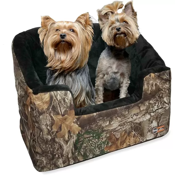 imageKampampH Pet Products Bucket Booster Dog Car Seat with Dog Seat Belt for Car Washable Small Dog Car Seat Sturdy Dog Booster Seats for Small Dogs Medium Dogs 2 Safety Leashes Small GrayCreamRealtree EDGE