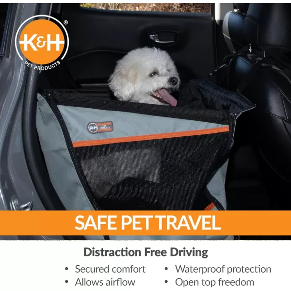 imageKampampH Pet Products Buckle N Go Dog Car Seat for Medium Dogs Waterproof Fabric with Breathable Mesh ampamp Adjustable Dog Seat Belt for Car Dog Hammock for Car Dog Carrier Dog Car Seat Cover  Gray SMMDGray