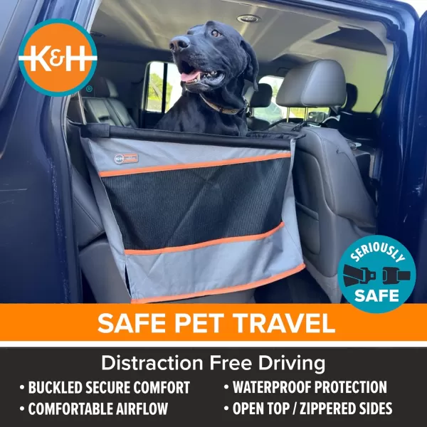 imageKampampH Pet Products Buckle N Go Dog Car Seat for Medium Dogs Waterproof Fabric with Breathable Mesh ampamp Adjustable Dog Seat Belt for Car Dog Hammock for Car Dog Carrier Dog Car Seat Cover  Gray SMMDGray