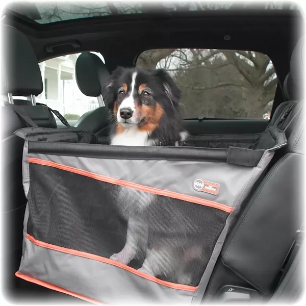 imageKampampH Pet Products Buckle N Go Dog Car Seat for Medium Dogs Waterproof Fabric with Breathable Mesh ampamp Adjustable Dog Seat Belt for Car Dog Hammock for Car Dog Carrier Dog Car Seat Cover  Gray SMMDGray