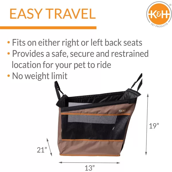 imageKampampH Pet Products Buckle N Go Dog Car Seat for Medium Dogs Waterproof Fabric with Breathable Mesh ampamp Adjustable Dog Seat Belt for Car Dog Hammock for Car Dog Carrier Dog Car Seat Cover  Gray SMMDTan