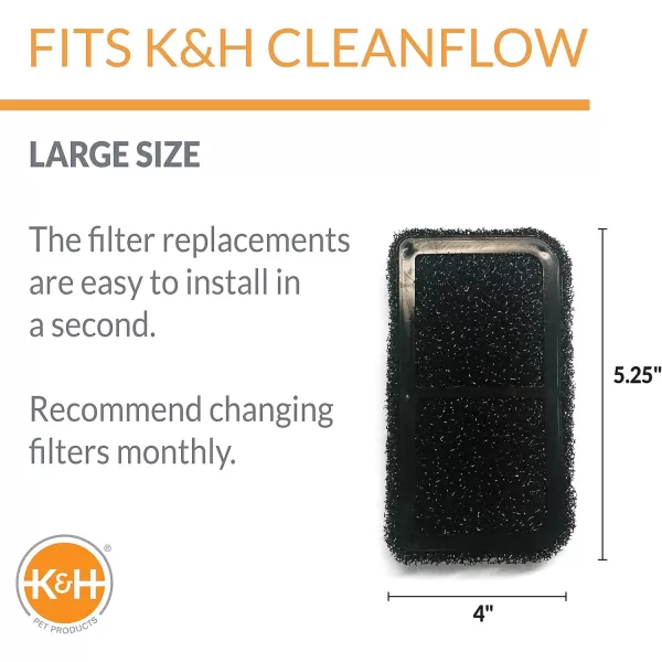 imageKampampH Pet Products CleanFlow Filtered Pet Water Bowl Replacement Filter Black Small 3 Count pack of 1Large 3 pack