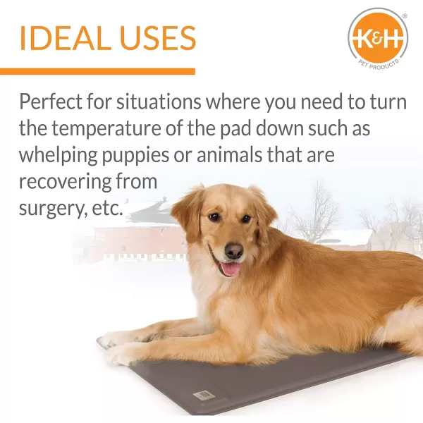 imageKampampH Pet Products Deluxe LectroKennel Heated Pad Medium Gray 165quot x 225quot 60WTan190L x 130W x 10Th