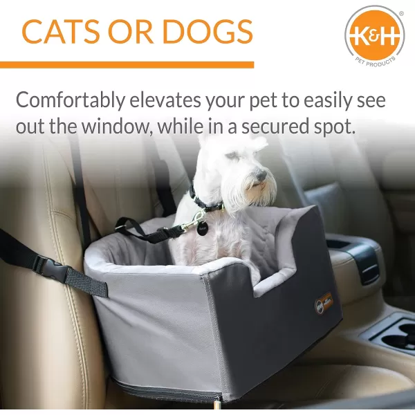 imageKampampH Pet Products Hanging Bucket Booster Pet Seat Elevated Dog Booster Car Seat Car Window View for Petite and Toy Breeds Gray 16 X 145 InchesGray