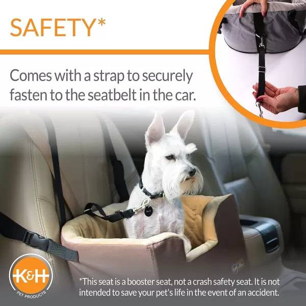 imageKampampH Pet Products Hanging Bucket Booster Pet Seat Elevated Dog Booster Car Seat Car Window View for Petite and Toy Breeds Gray 16 X 145 InchesTan