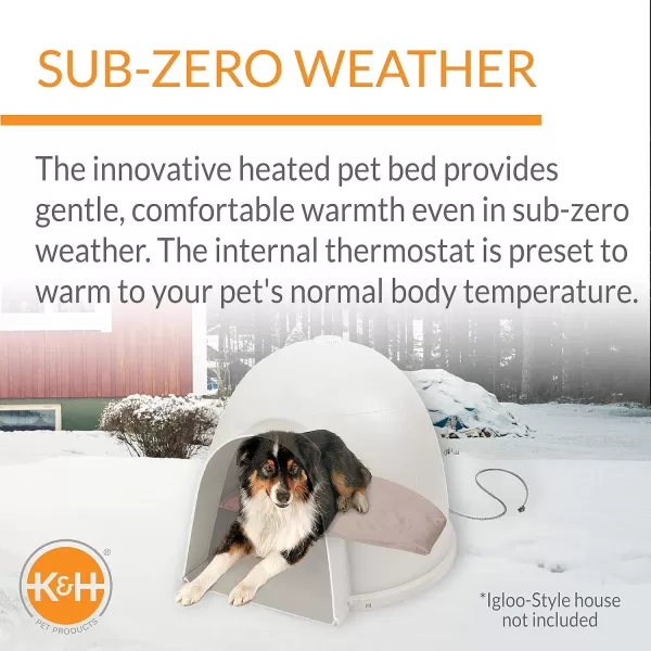 imageKampampH Pet Products Heated LectroSoft Igloo Style Dog Bed Outdoor Dog Bed for Doghouse Orthopedic Warming Pet Pad Outdoor Heated Pad for Pets Heated Outside Dog ampamp Cat Bed Small 115 X 18 Inches300L x 180W x 20Th