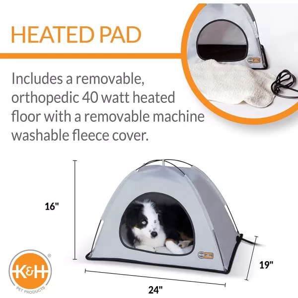 imageKampampH Pet Products Thermo Tent Outdoor Heated Pet Shelter for Dogs ampamp Cats Medium 19 X 24 X 16 InchesMedium