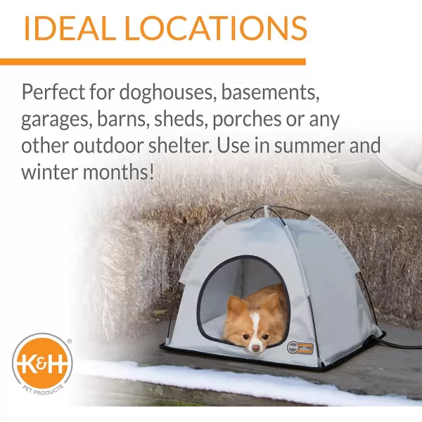 imageKampampH Pet Products Thermo Tent Outdoor Heated Pet Shelter for Dogs ampamp Cats Medium 19 X 24 X 16 InchesSmall 14 X 18 X 125 Inches