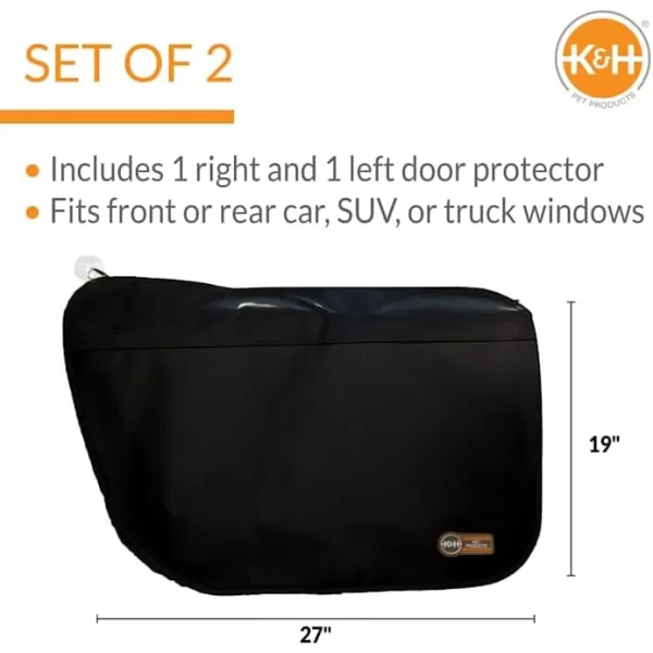 imageKampampH Pet Products Vehicle Door Protector Tan 2 Packs Interior Car Door Protector from Dog Scratching Sedan and SUV Pet Protector for Car Door ScratchesBlack