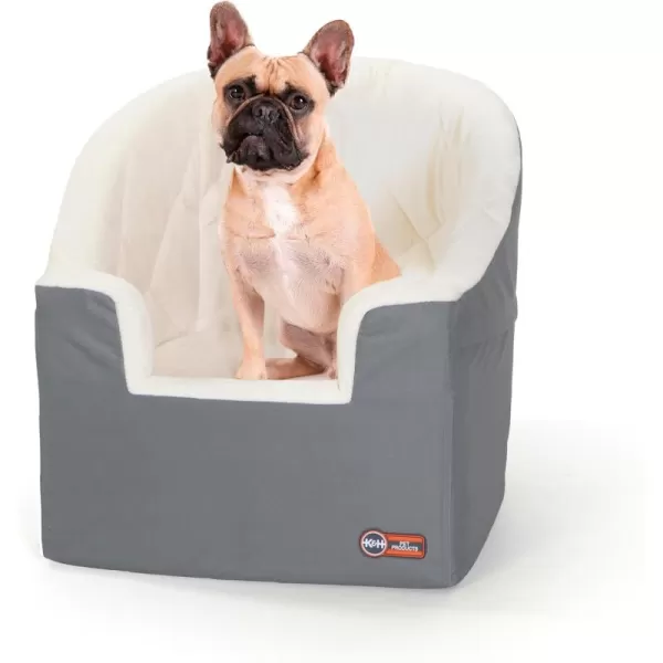 imageKampampH Pet Products Bucket Booster Dog Car Seat with Dog Seat Belt for Car Washable Small Dog Car Seat Sturdy Dog Booster Seats for Small Dogs Medium Dogs 2 Safety Leashes Small GrayCreamGrayCream