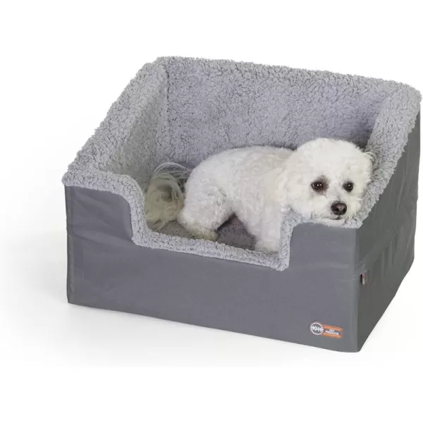 imageKampampH Pet Products Rectangle Bucket Booster Pet Seat  Dog Booster Seat Car Seat for Dogs ampamp Cats Collapsible Rectangle GrayGray SmallLarge