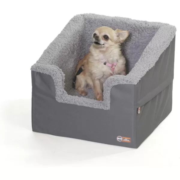 imageKampampH Pet Products Rectangle Bucket Booster Pet Seat  Dog Booster Seat Car Seat for Dogs ampamp Cats Collapsible Rectangle GrayGray SmallSmall