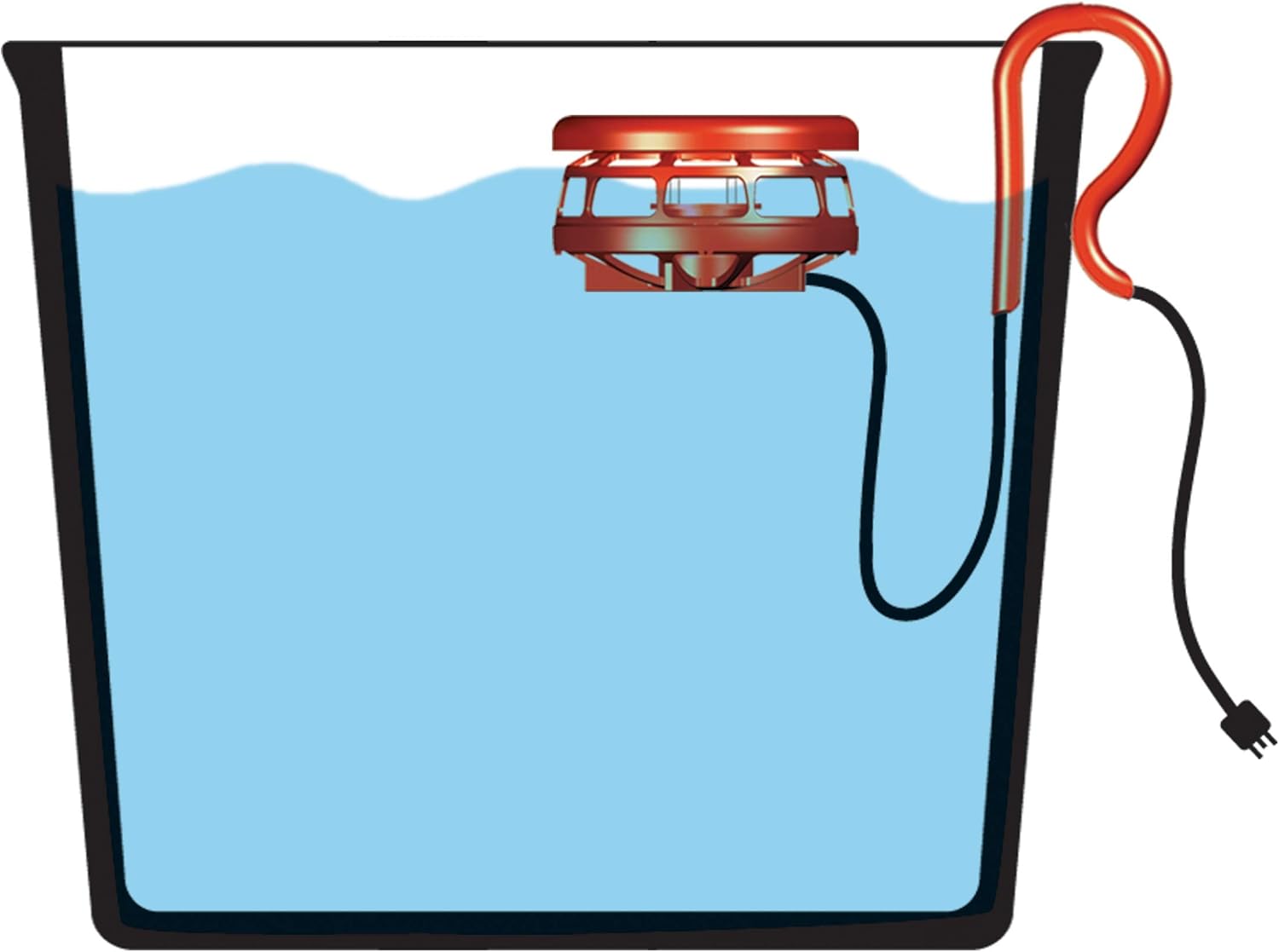 imageKampampH Pet Products Ultimate Stock Tank Deicer w Cord Clip Water Trough Heater for Horses Cattle and Livestock Floating and Submersible Tank Heater Red 1000 Watts750 Watts
