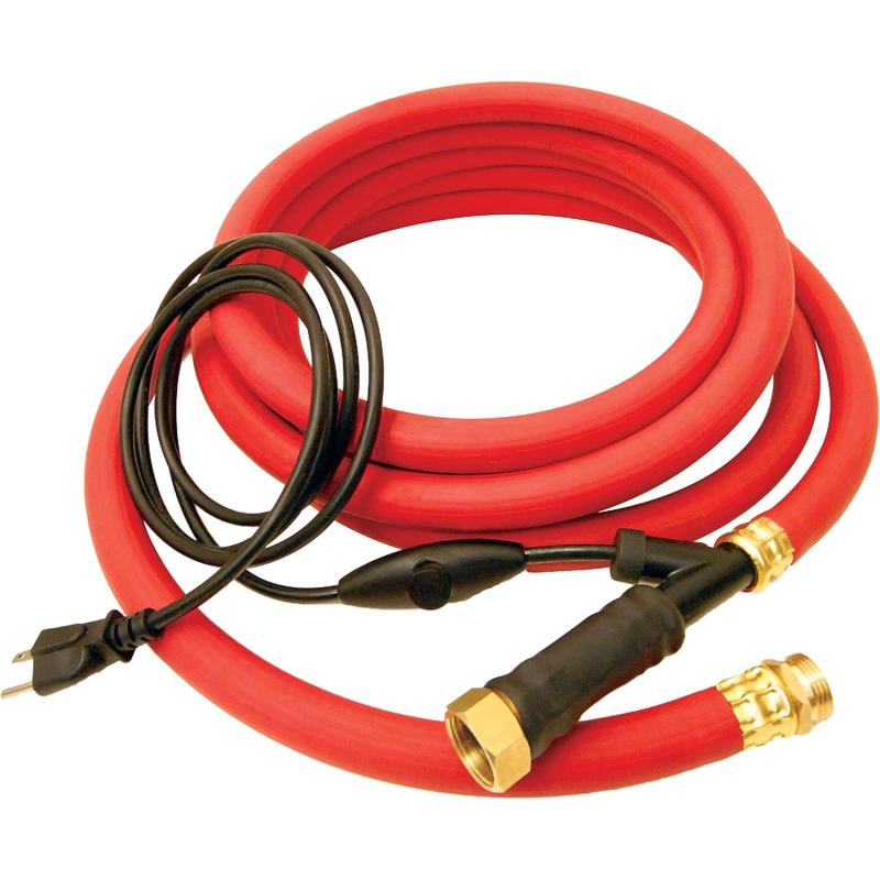 imageKampampH Pet Products ThermoHose Ice Free Heated Water Hose Rubber Red 40 Feet 200 Watts40 Feet 200 Watts