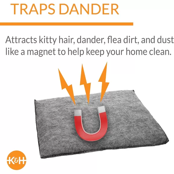 imageKampampH Pet Products Amazin Kitty Pad Indoor Unheated Cat Bed Traps Cat Hair and Dander Washable Cat Mat Gray 15 X 20 Inches Unheated 1Pack