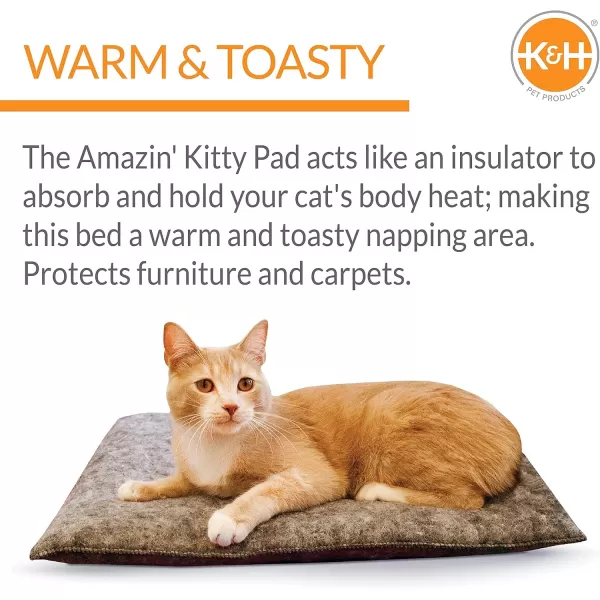 imageKampampH Pet Products Amazin Kitty Pad Indoor Unheated Cat Bed Traps Cat Hair and Dander Washable Cat Mat Gray 15 X 20 Inches Unheated 1Pack