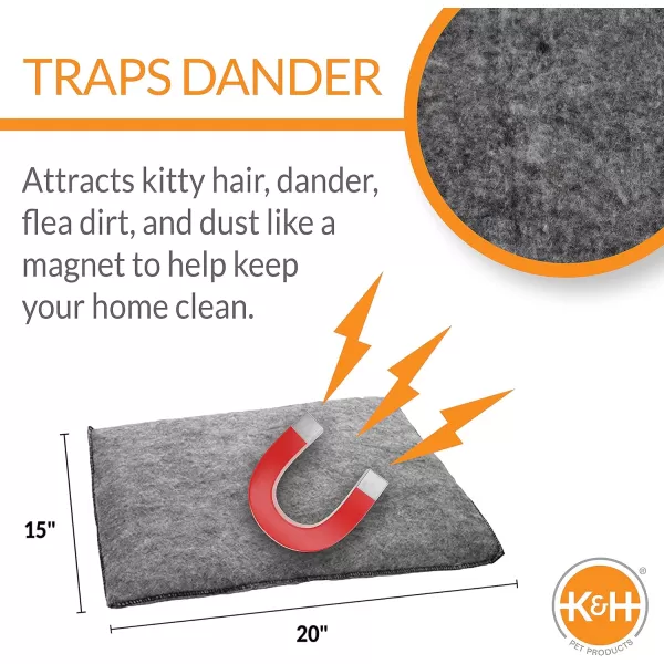 imageKampampH Pet Products Amazin Kitty Pad Indoor Unheated Cat Bed Traps Cat Hair and Dander Washable Cat Mat Gray 15 X 20 Inches Unheated 2Pack15 X 20 Inches  2 pack
