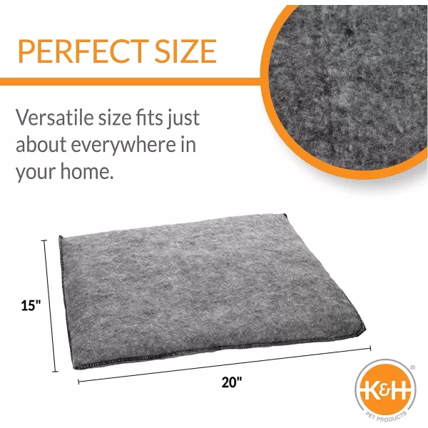 imageKampampH Pet Products Amazin Kitty Pad Indoor Unheated Cat Bed Traps Cat Hair and Dander Washable Cat Mat Gray 15 X 20 Inches Unheated 2Pack200L x 150W x 10Th