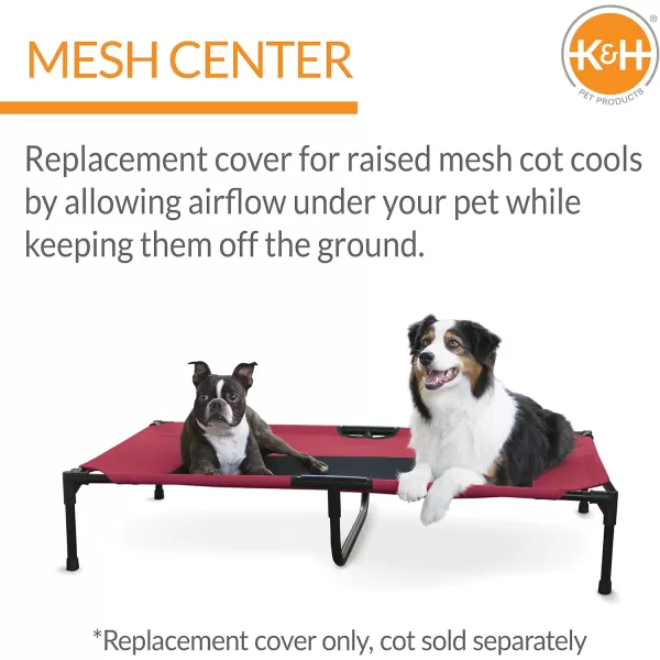 imageKampampH Pet Products Elevated Cooling Outdoor Dog Bed Portable Raised Dog Cot Replacement Cover Only All Weather All Season Gray Large 42 X 30 Inches Cot NOT IncludedRedBlack