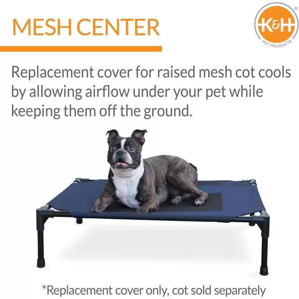 imageKampampH Pet Products Elevated Cooling Outdoor Dog Bed Portable Raised Dog Cot Replacement Cover Only All Weather All Season Gray Large 42 X 30 Inches Cot NOT IncludedBlueBlack