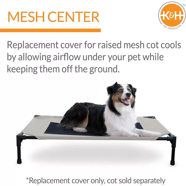 imageKampampH Pet Products Elevated Cooling Outdoor Dog Bed Portable Raised Dog Cot Replacement Cover Only All Weather All Season Gray Large 42 X 30 Inches Cot NOT IncludedTaupeBlack