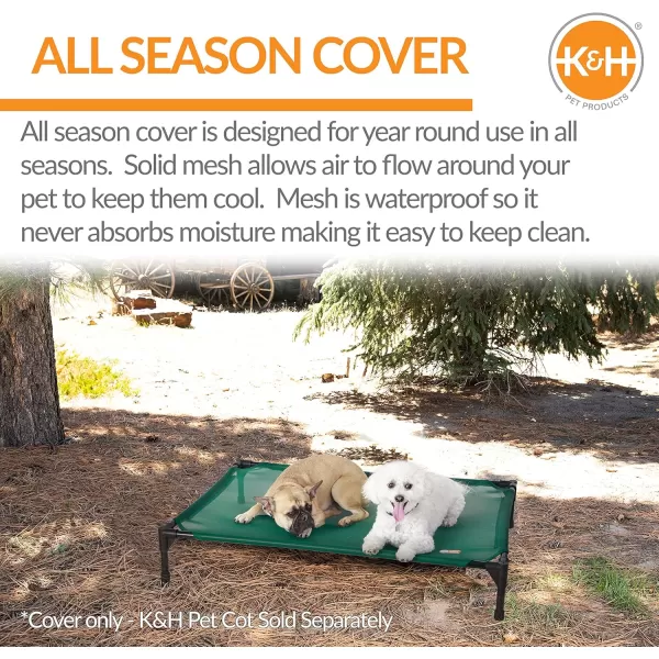 imageKampampH Pet Products Elevated Cooling Outdoor Dog Bed Portable Raised Dog Cot Replacement Cover Only All Weather All Season Gray Large 42 X 30 Inches Cot NOT IncludedGreen All Season Mesh