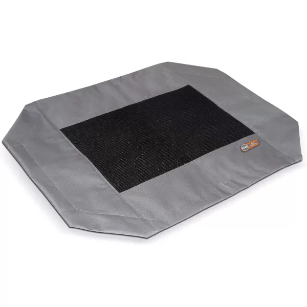 imageKampampH Pet Products Elevated Cooling Outdoor Dog Bed Portable Raised Dog Cot Replacement Cover Only All Weather All Season Gray Large 42 X 30 Inches Cot NOT IncludedGrayBlack Mesh