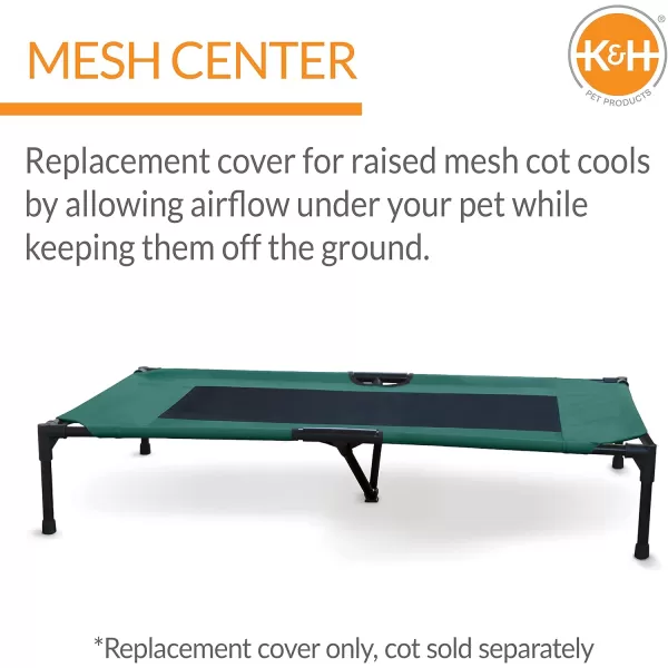 imageKampampH Pet Products Elevated Cooling Outdoor Dog Bed Portable Raised Dog Cot Replacement Cover Only All Weather All Season Gray Large 42 X 30 Inches Cot NOT IncludedGreenBlack