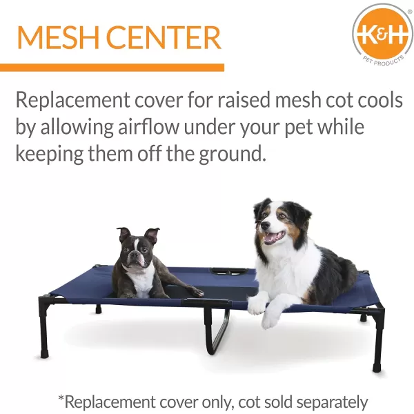 imageKampampH Pet Products Elevated Cooling Outdoor Dog Bed Portable Raised Dog Cot Replacement Cover Only All Weather All Season Gray Large 42 X 30 Inches Cot NOT IncludedBlueBlack