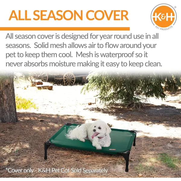 imageKampampH Pet Products Elevated Cooling Outdoor Dog Bed Portable Raised Dog Cot Replacement Cover Only All Weather All Season Gray Large 42 X 30 Inches Cot NOT IncludedGreen All Season Mesh