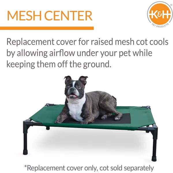 imageKampampH Pet Products Elevated Cooling Outdoor Dog Bed Portable Raised Dog Cot Replacement Cover Only All Weather All Season Gray Large 42 X 30 Inches Cot NOT IncludedGreenBlack