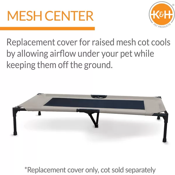 imageKampampH Pet Products Elevated Cooling Outdoor Dog Bed Portable Raised Dog Cot Replacement Cover Only All Weather All Season Gray Large 42 X 30 Inches Cot NOT IncludedTaupeBlack