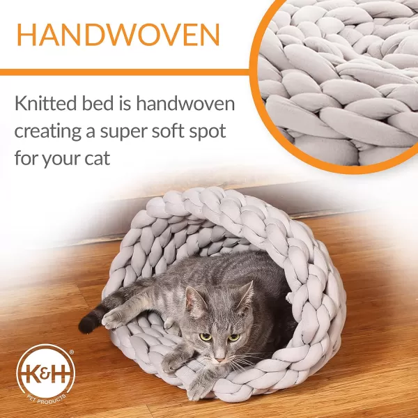 imageKampampH Pet Products Knitted Cat Bed Round Flexible Pet Bed Navy 17 X 4 InchesGray