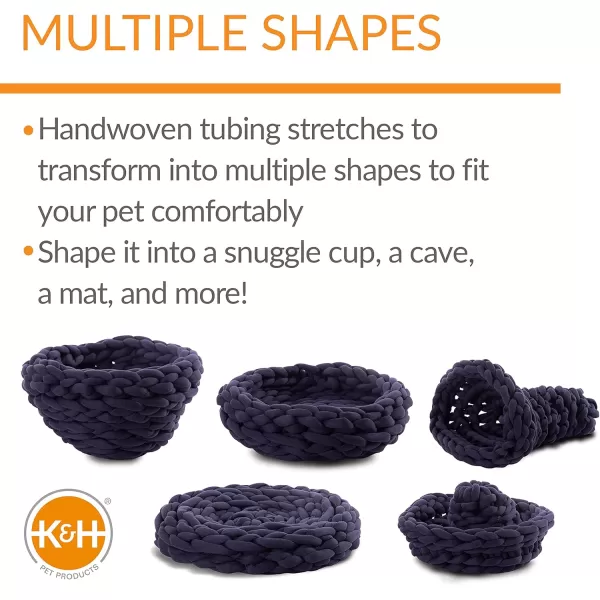 imageKampampH Pet Products Knitted Cat Bed Round Flexible Pet Bed Navy 17 X 4 InchesNavy