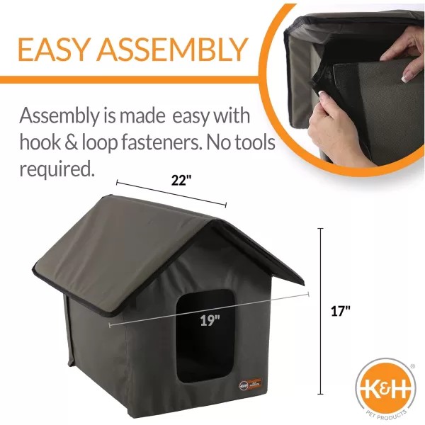 imageKampampH Pet Products SelfWarming Outdoor Kitty House Bundle Outdoor Cat House for Outside Cats Strays and Ferals Insulated Shelter Cold Weather House for Winter Self Warming Pet Pad Included