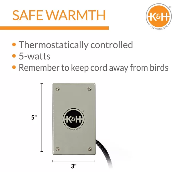 imageKampampH Pet Products SnuggleUp Bird Warmer Caged Bird Heater for MediumLarge Exotic Birds Like Cockatoos Macaws African Grays Bird Heater for Cage  Gray Large 4 X 7 InchesSmall 3 X 5 Inches