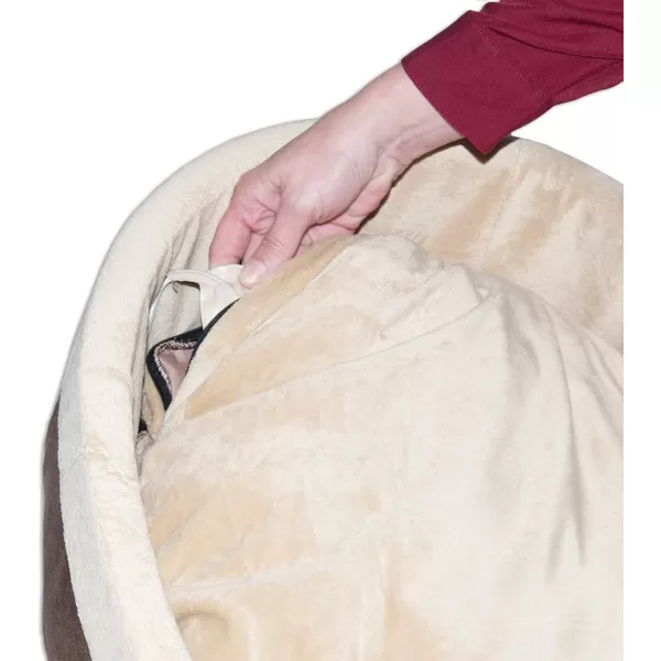 imageKampampH Pet Products ThermoKitty Bed Deluxe Indoor Heated Cat Bed TanLeopard Small 16 Inches FFPMocha