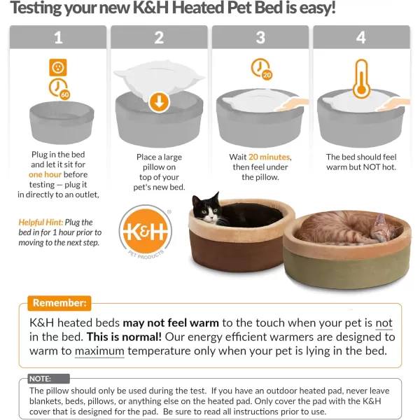 imageKampampH Pet Products ThermoKitty Bed Heated Cat Bed for Indoor Cats  Electric Warming Bed for Cats and Small Dogs Washable Thermal Plush Calming Round Pet Bed  Large 20quot MochaTan