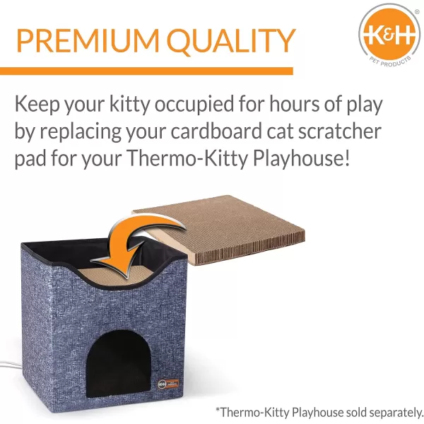 imageKampampH Pet Products ThermoKitty Duplex Indoor Heated Cat House Large Cat Cave for Pet Heated Cat House Foldable Cat Hideaway Classy Gray 12 X 24 X 12Cardboard Refill