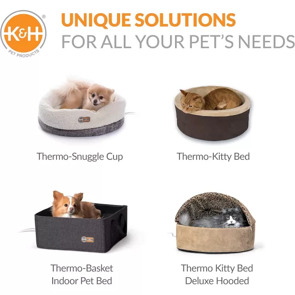 imageKampampH Pet Products ThermoPet Cave Heated Cat Bed  GrayGeo Flower 17 X 15 X 13 InchesNavyGeo Flower