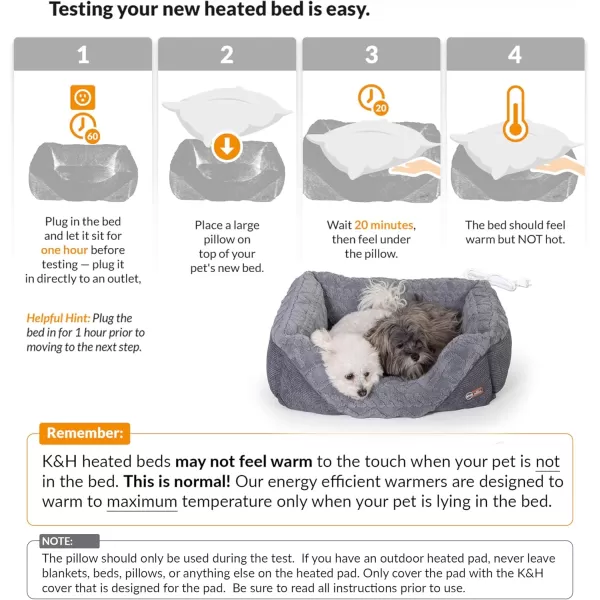 imageKampampH Pet Products ThermoPet Lounge Sleeper Indoor Heated Dog Bed for Small to Medium Dogs ampamp Cats  Automatic Dog Heating Pad Indoor Warm Calming Pillow Bed Machine Washable  Medium 305quotX245quotX9quotGray